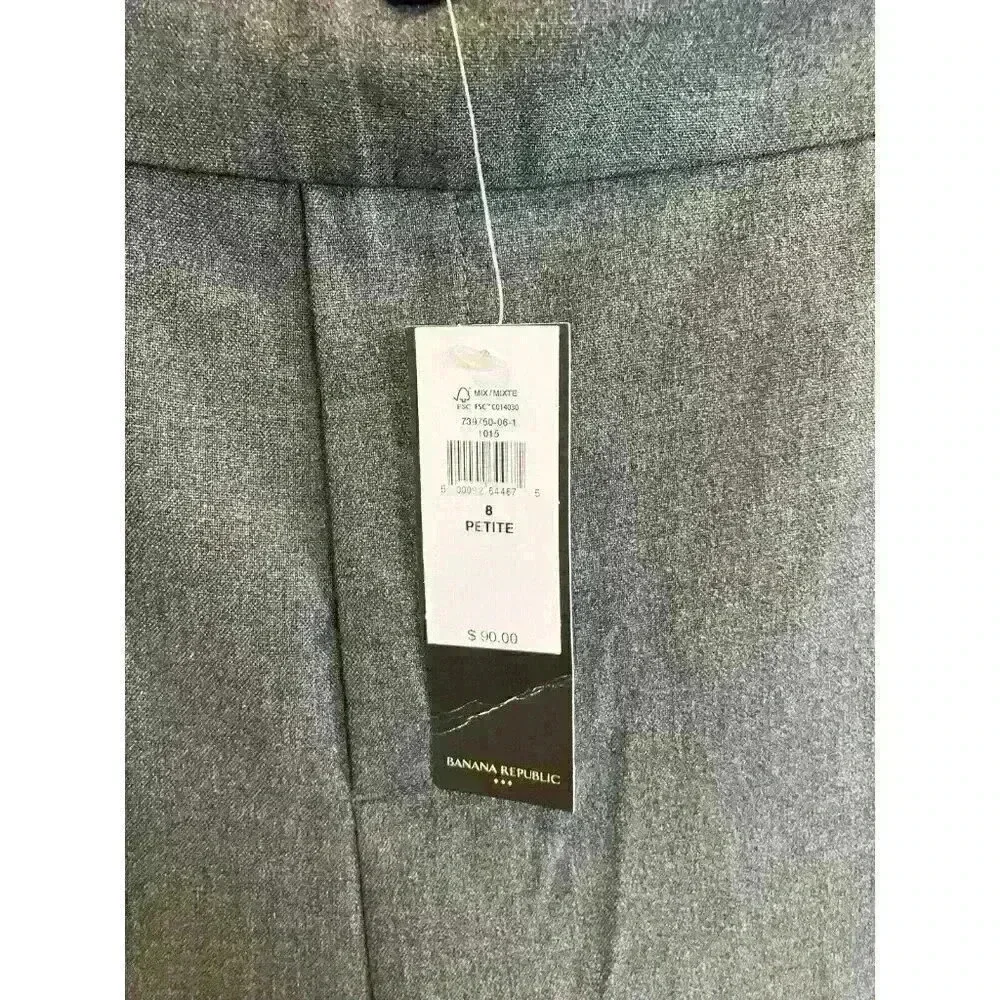 NWT Banana Republic Women's Pull-On Tapered Pants, Gray 8P, Pockets